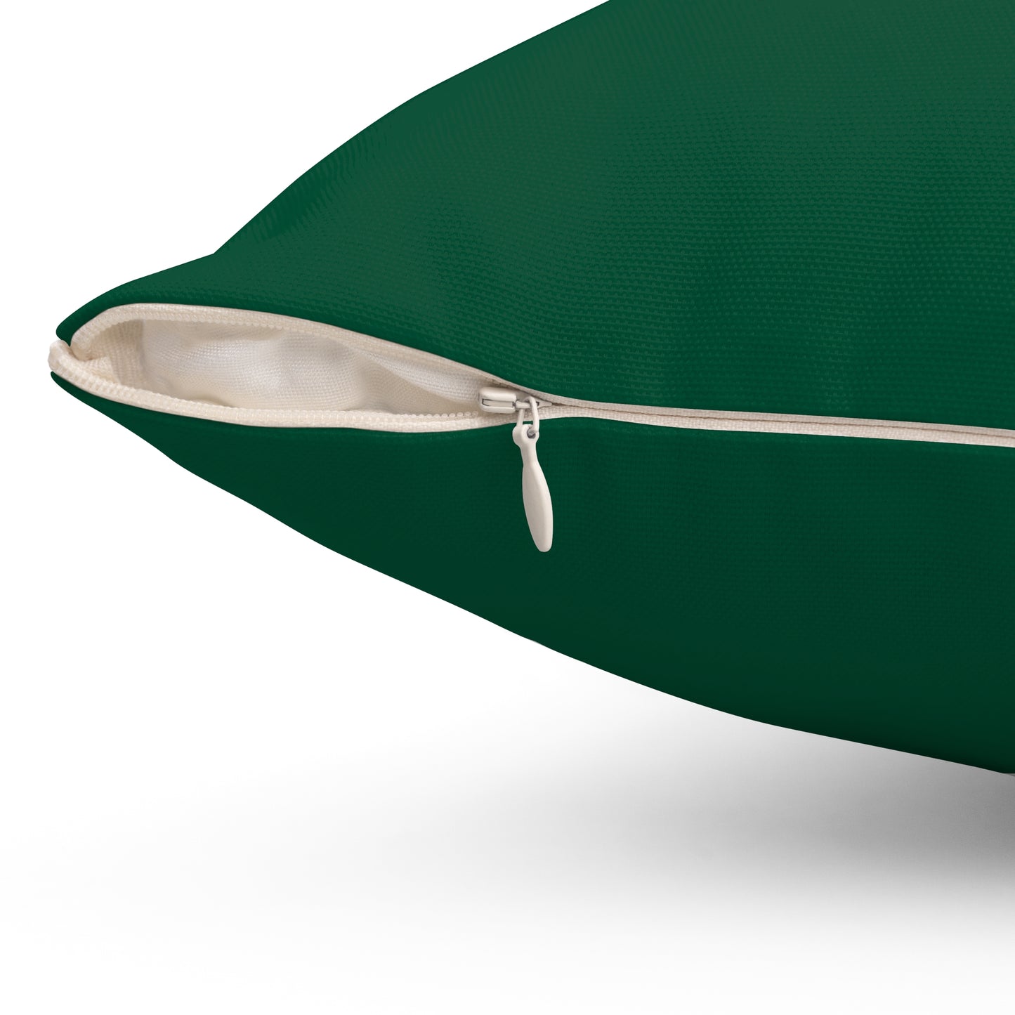 Soft green and yellow pillow adding minimalist flair to college lounge space