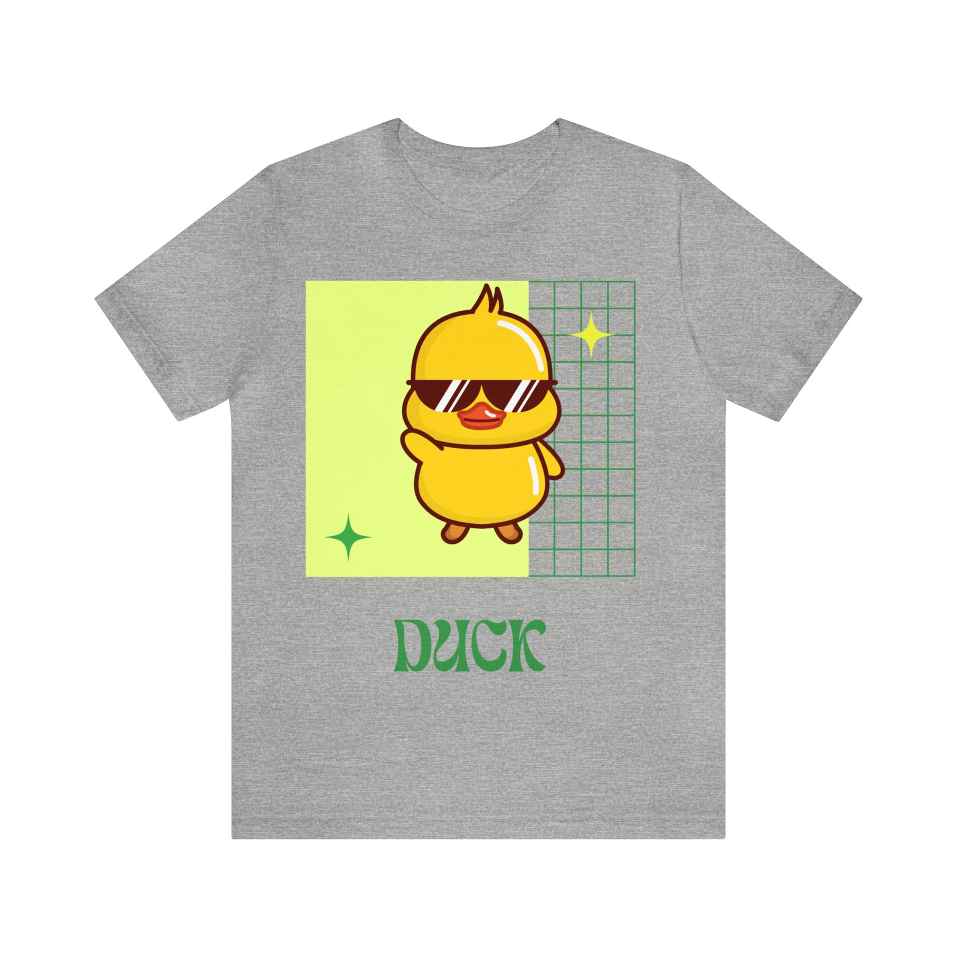 Heather Gray Cute Duck Graphic T-Shirt featuring a soft, casual fit and playful duck illustration.