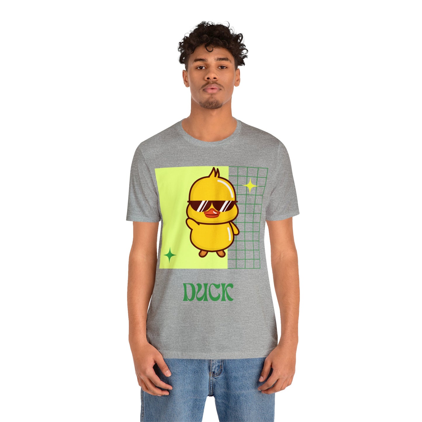 Heather Gray Cute Duck Graphic T-Shirt paired with jeans for an effortless, everyday fan look.