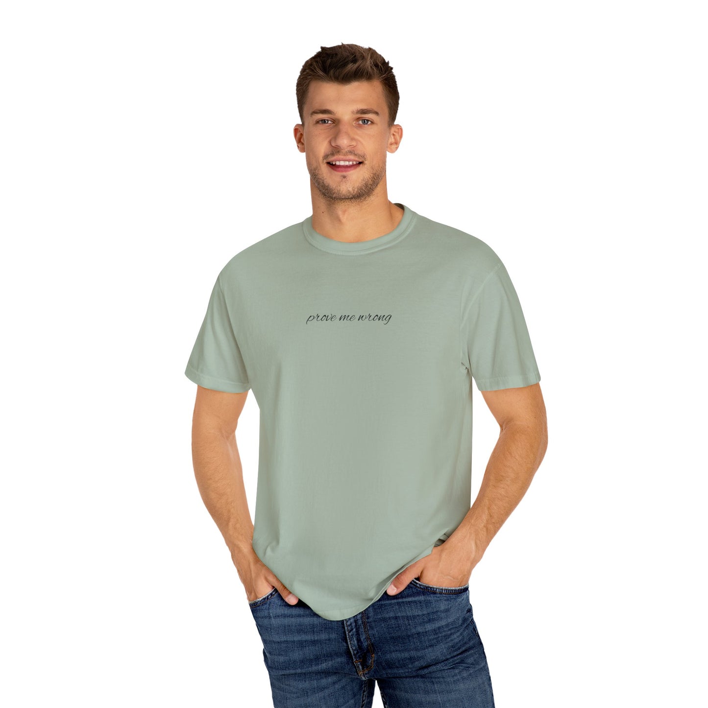 Flat lay of Hot Take Tee in assorted colors, highlighting front “Change My Mind” design and back SEC hot take message.