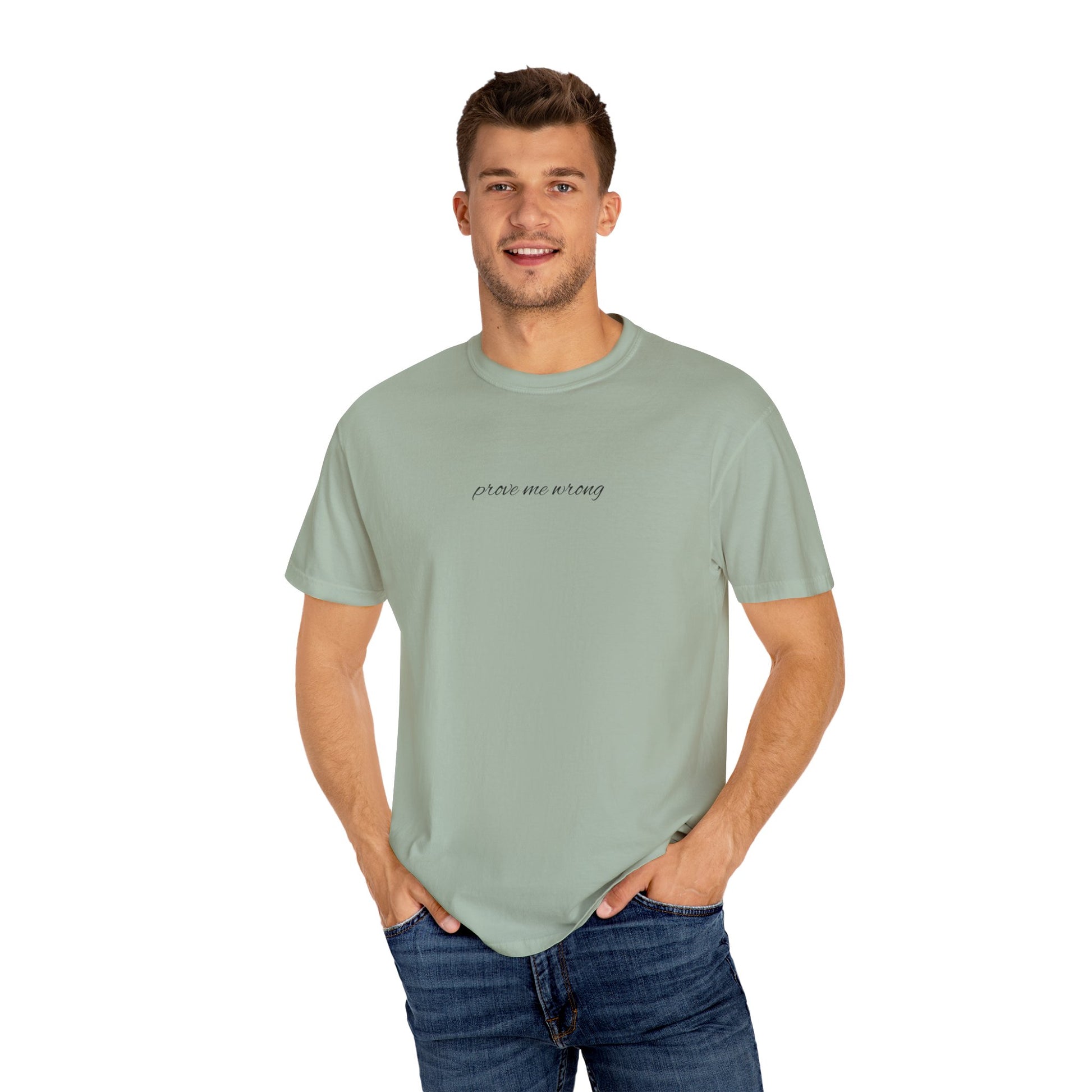 Flat lay of Hot Take Tee in assorted colors, highlighting front “Change My Mind” design and back SEC hot take message.