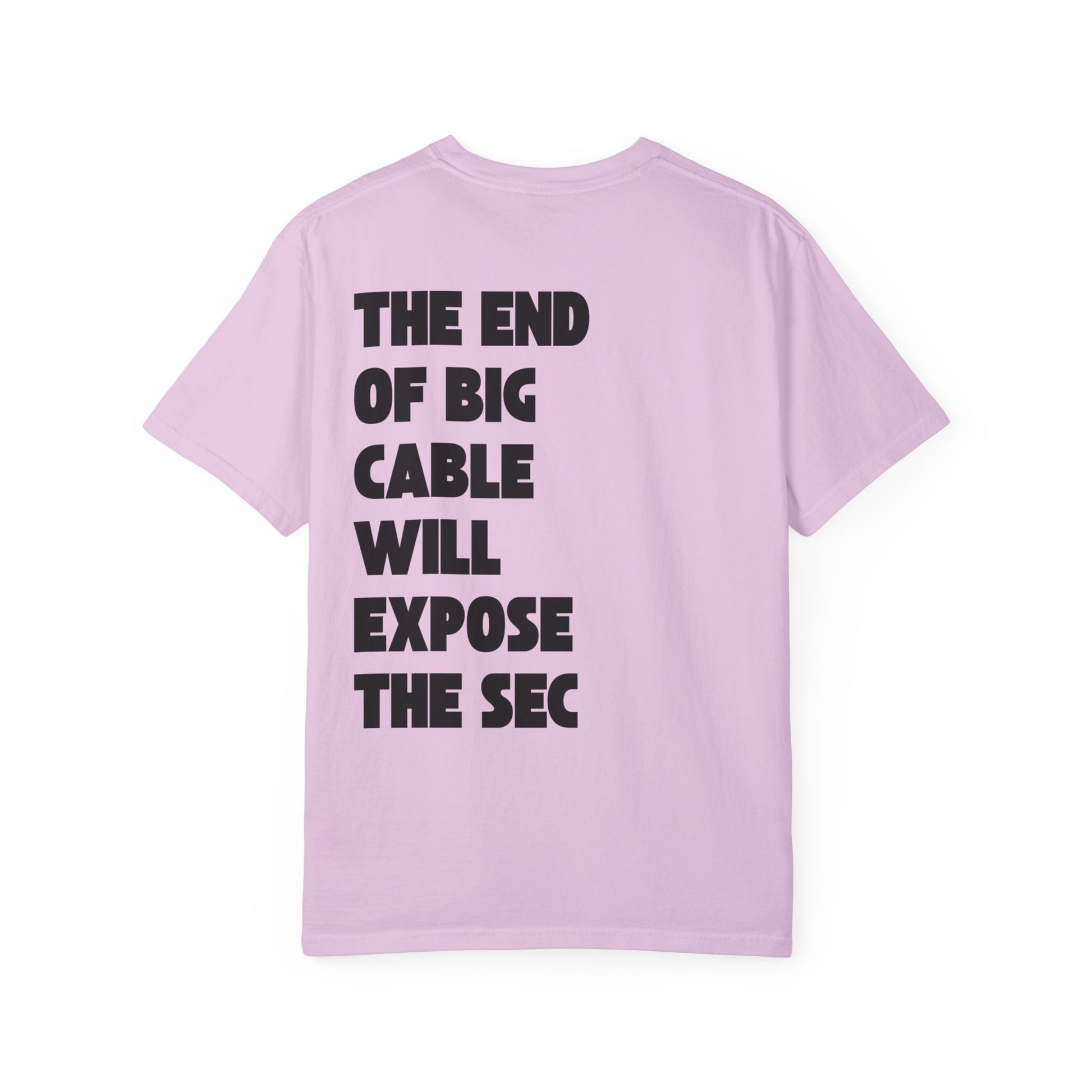Orchid purple Hot Take Tee with front and back spicy football commentary, perfect for fans who stir the pot.