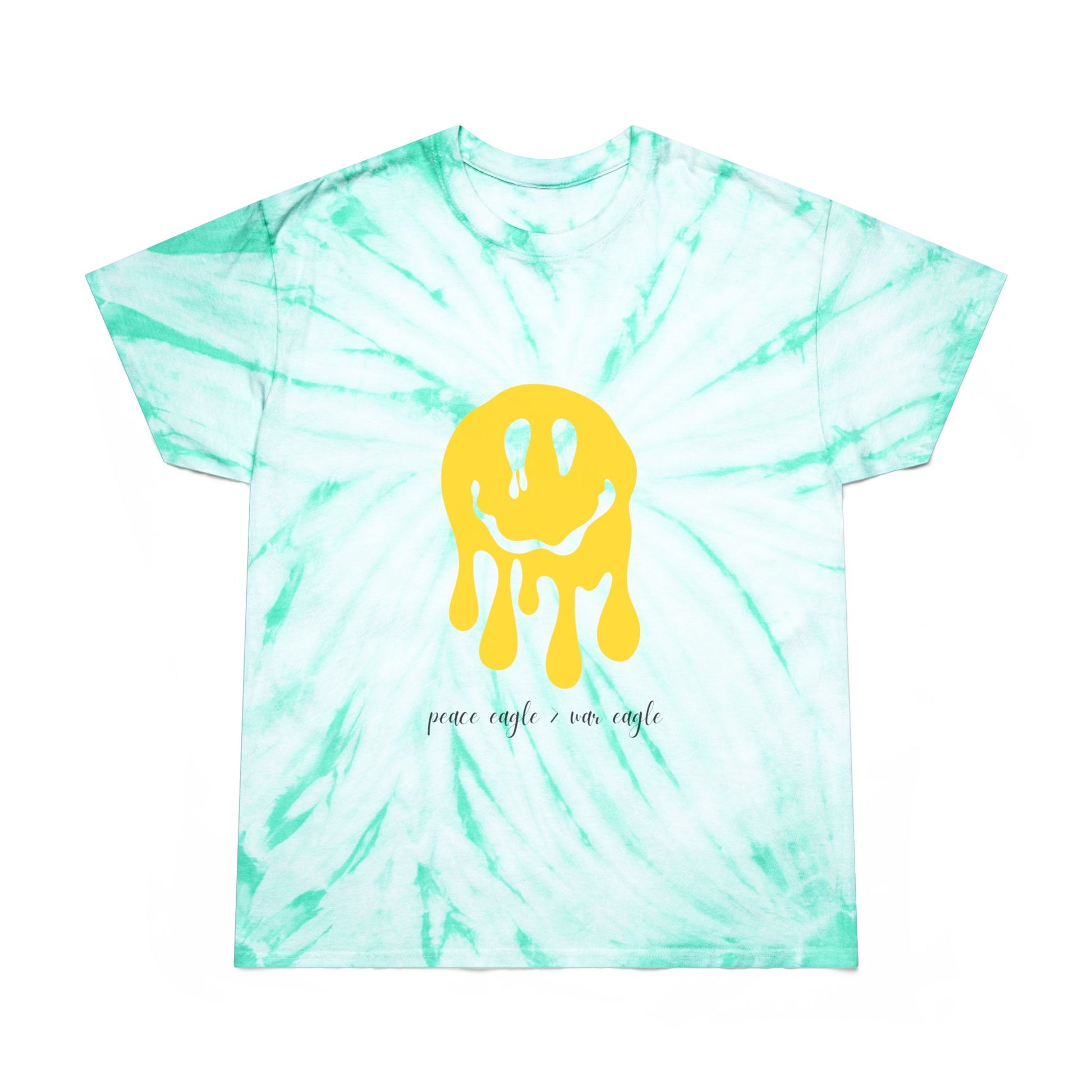 Tie-dye tee with melting smiley and cheeky rivalry message, perfect for expressive Oregon fans and game day shade.