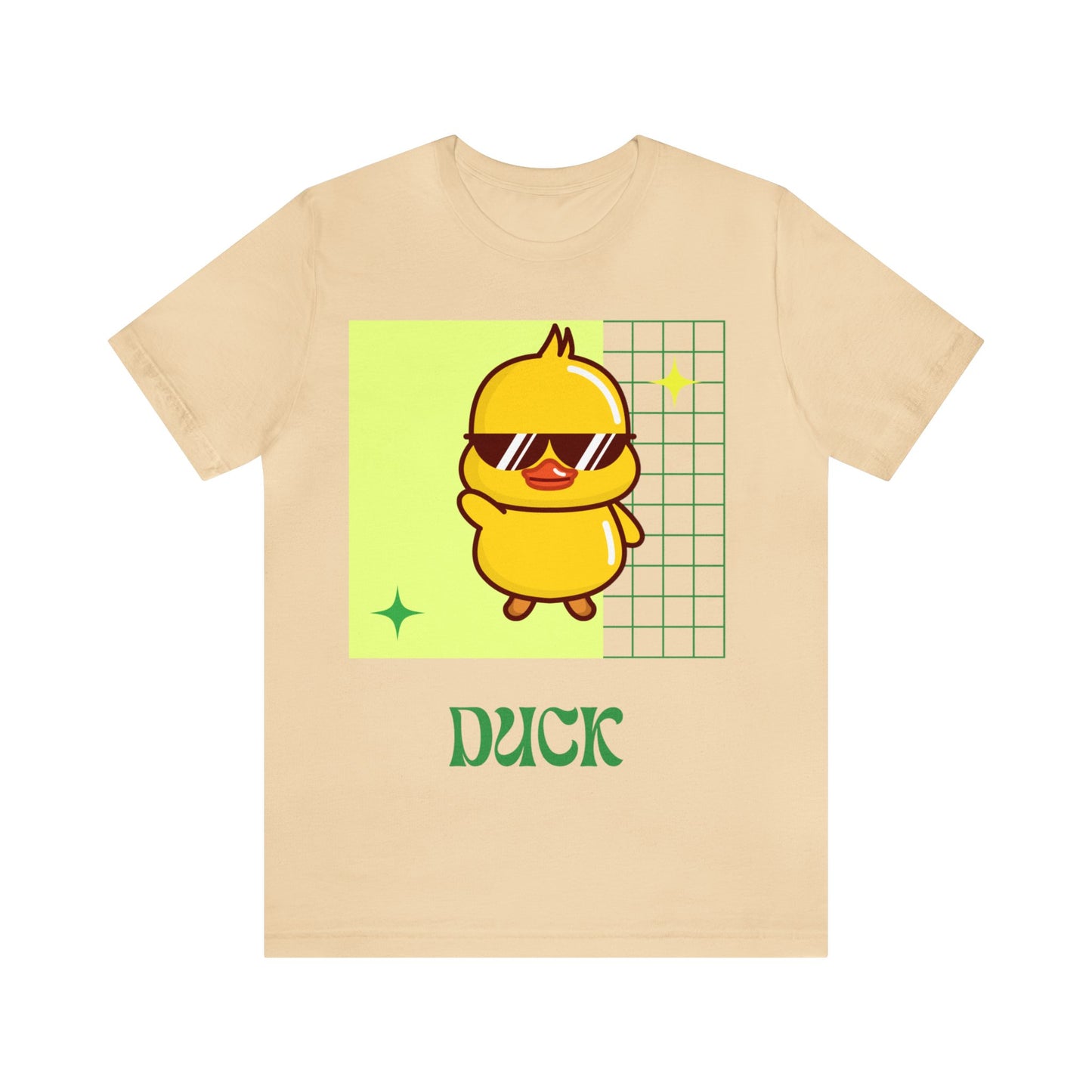Peach Cute Duck Graphic T-Shirt featuring a warm, playful tone with bold fan-inspired details.
