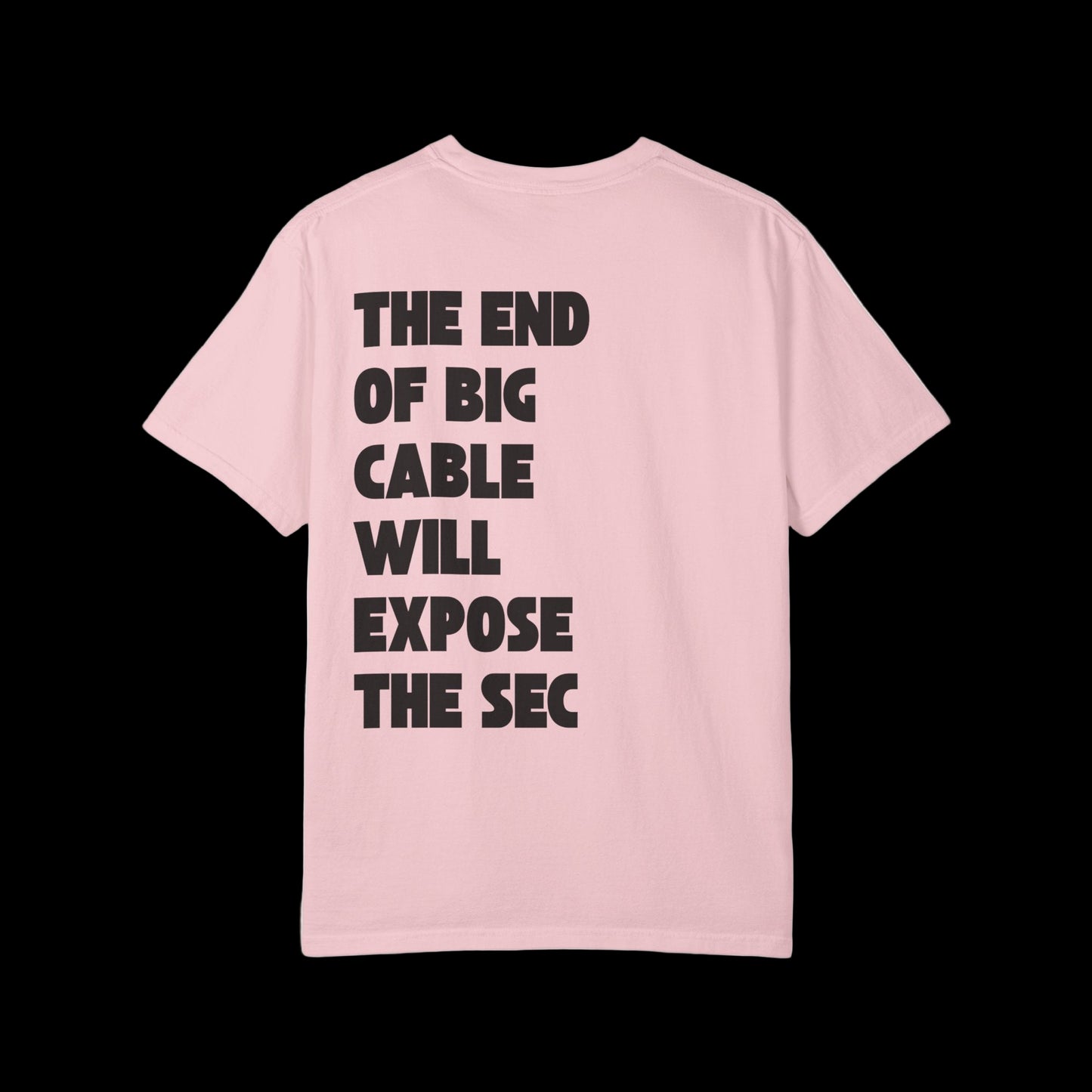 Pink Hot Take Tee with bold black front and back text, styled for expressive football fans who love retro flair and spicy opinions.