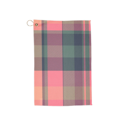 A funky mix of pink and teal plaid for a retro yet fresh aesthetic. A stand-out accessory for golfers who love playful, bold designs