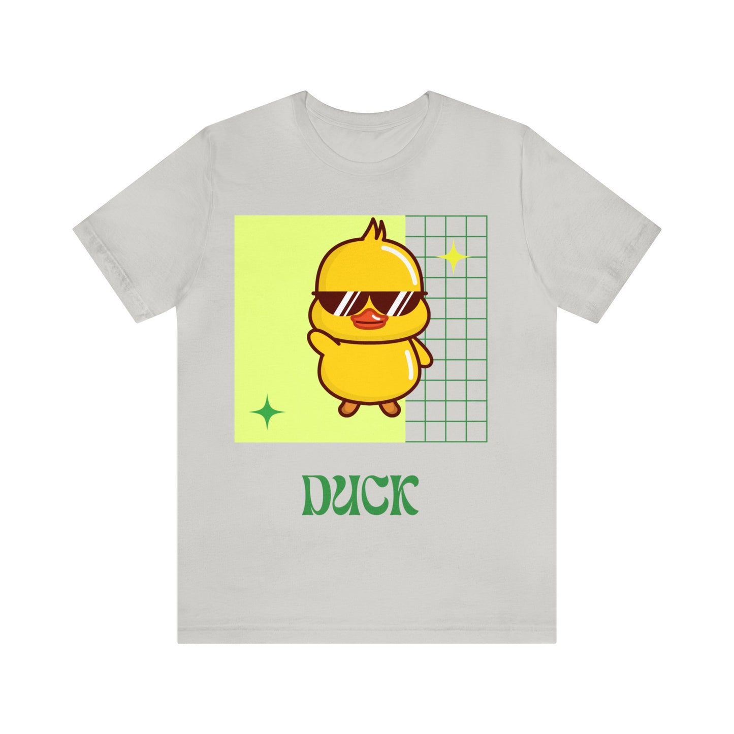 Silver Gray Cute Duck Graphic T-Shirt featuring a modern, sleek take on game-day fan apparel.