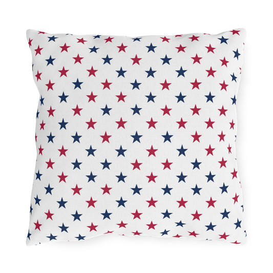 Bold Fourth of July pillow with a striking red, white, and blue star design—perfect for adding festive flair to any space