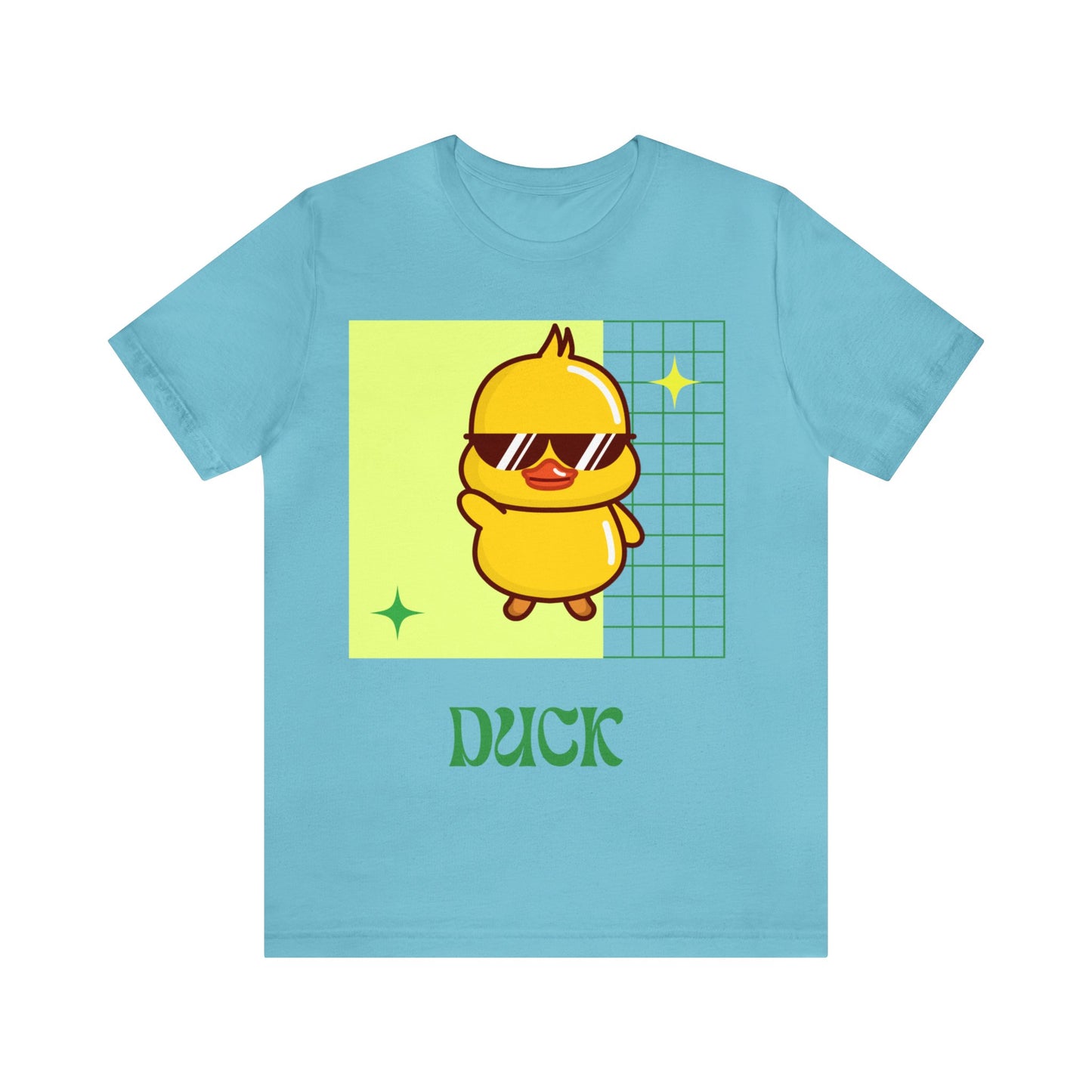 Turquoise Cute Duck Graphic T-Shirt bringing a fresh, standout color to game-day fashion.