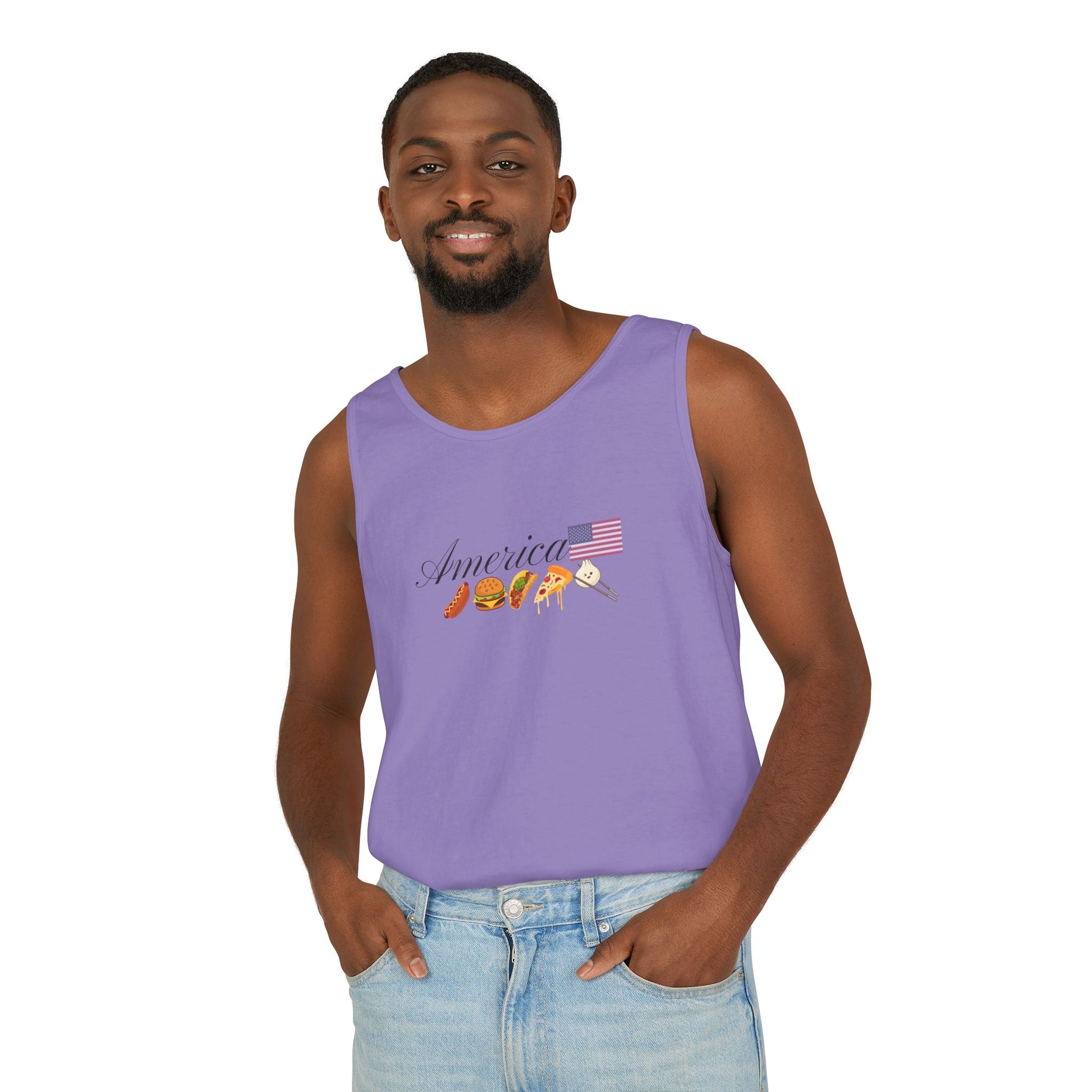 Cute united by food tank fourth of july purple celebrate diversity 