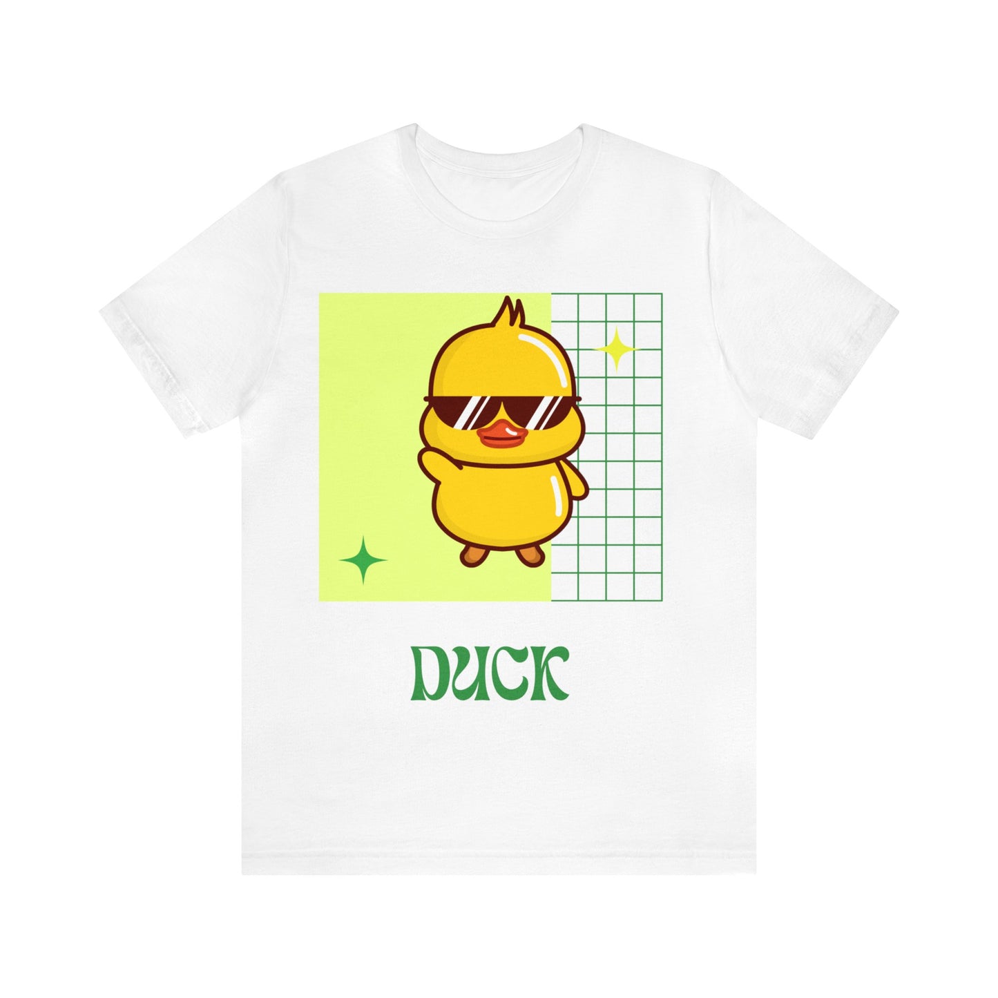 White Cute Duck Graphic T-Shirt featuring a clean, crisp look with bold duck illustration.