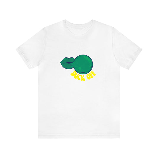 White "Duck Off" T-Shirt featuring a bold graphic, blending playful attitude with effortless game-day style.