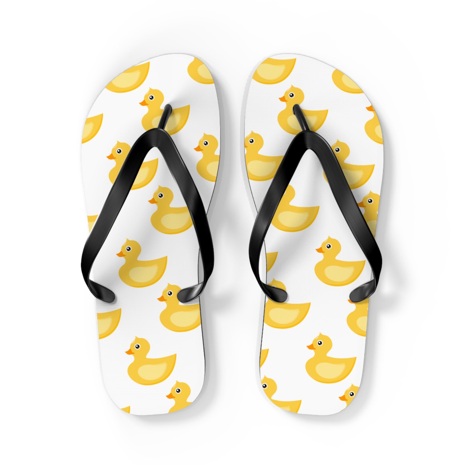 Yellow Duck Flip-Flops styled on the sand, bringing playful fan energy to beach outings.