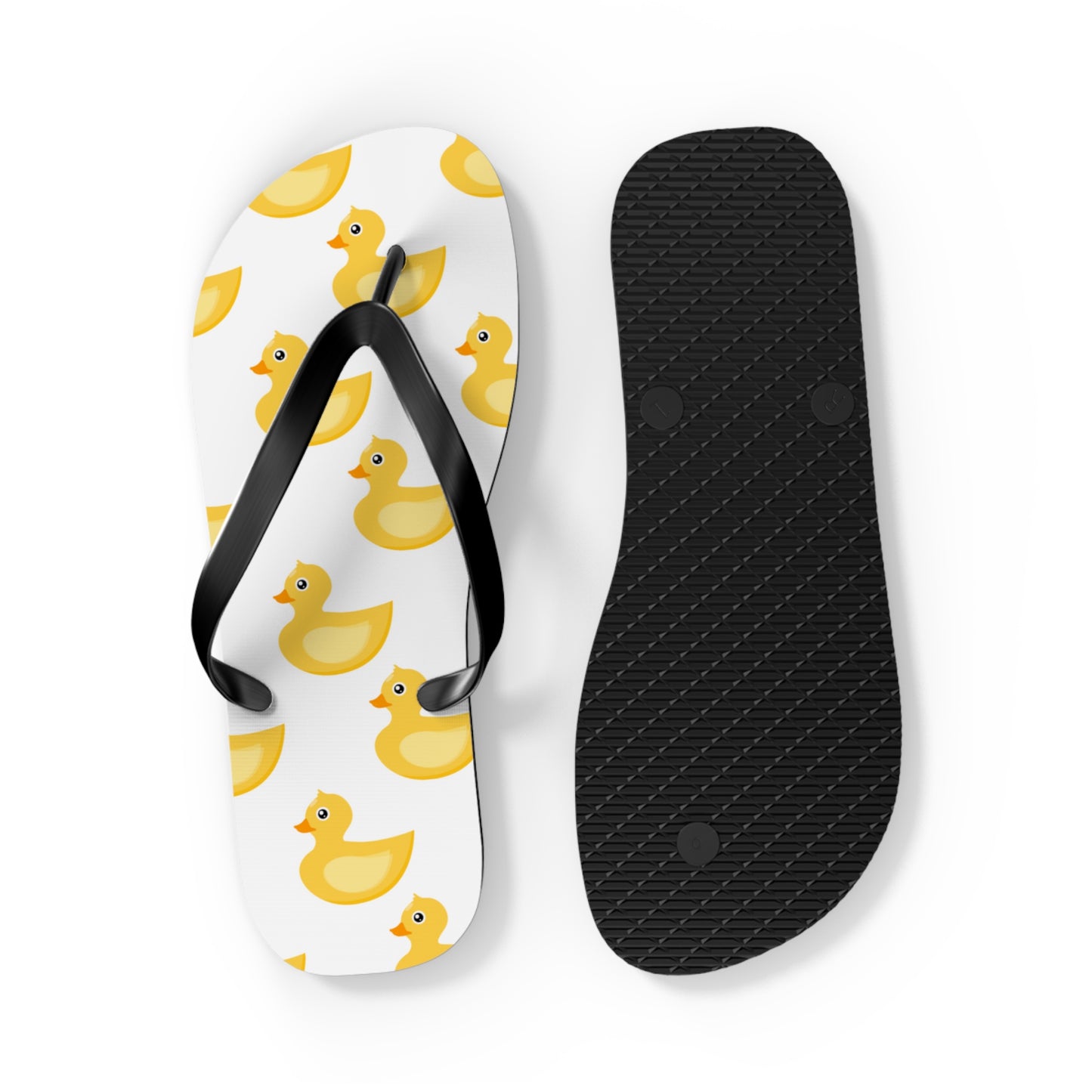 Yellow Duck Flip-Flops worn poolside, adding a fun, sporty touch to summer relaxation.