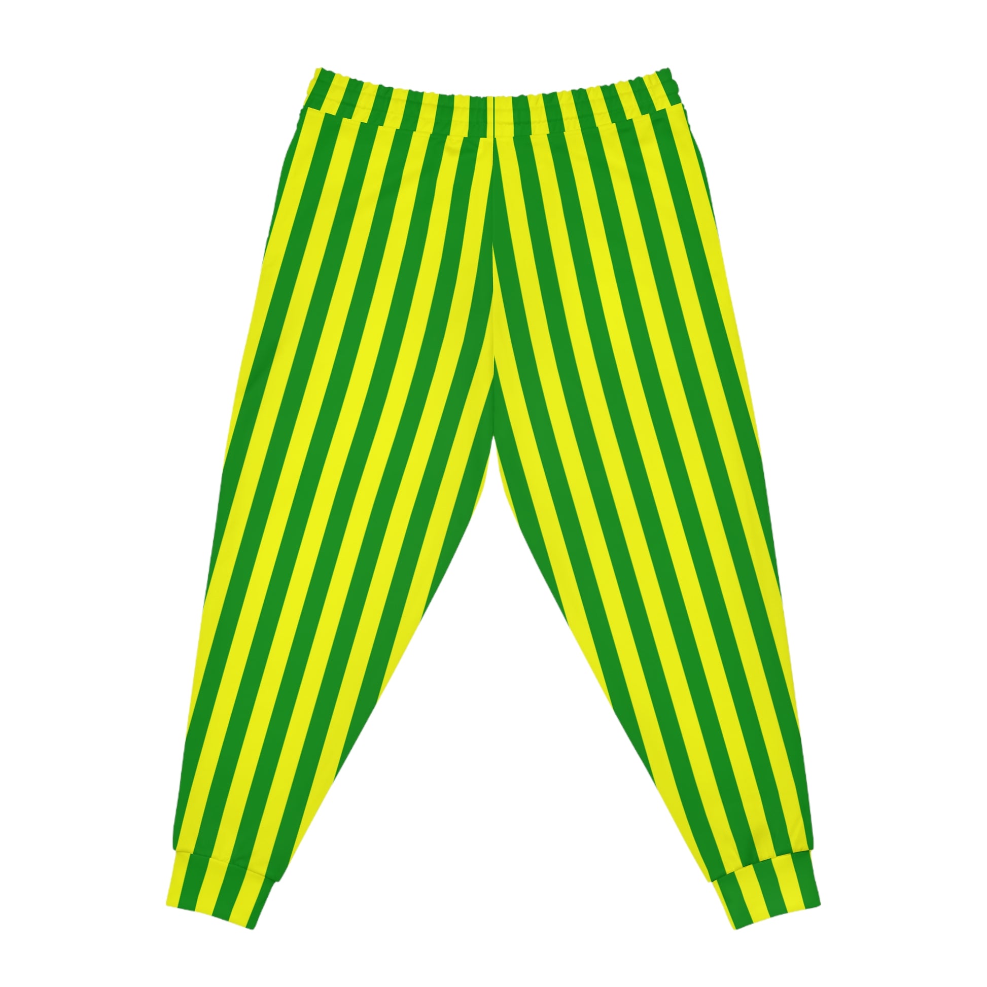 Yellow & Green Gameday Joggers worn at a football stadium, delivering effortless fan style with bold school colors.