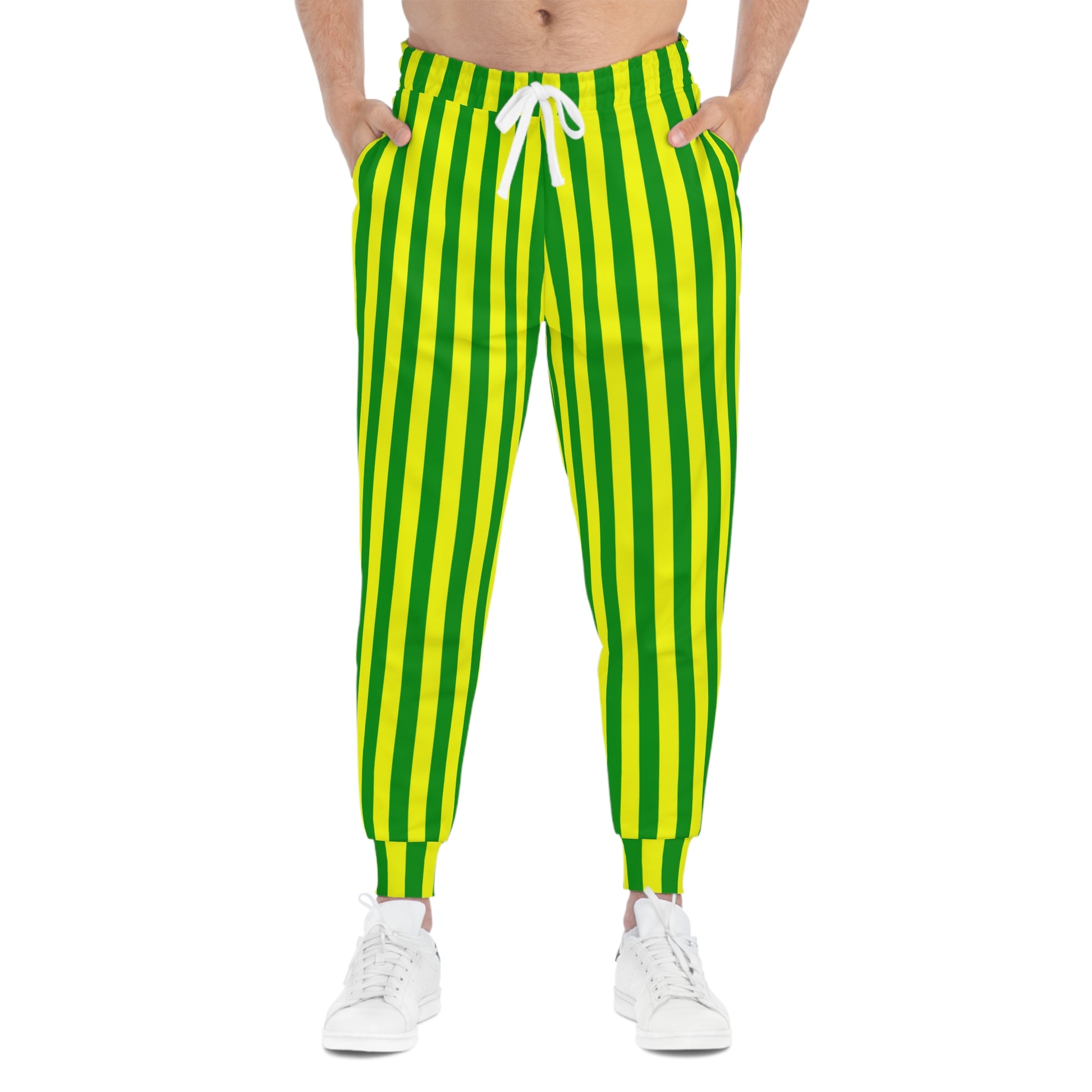 Yellow & Green Gameday Joggers styled at a tailgate, keeping comfort and game-day spirit high.